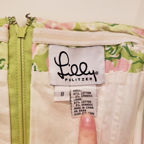 Vtg Lilly Pulitzer "fried catfish" strapless dress - Picture 2 of 2